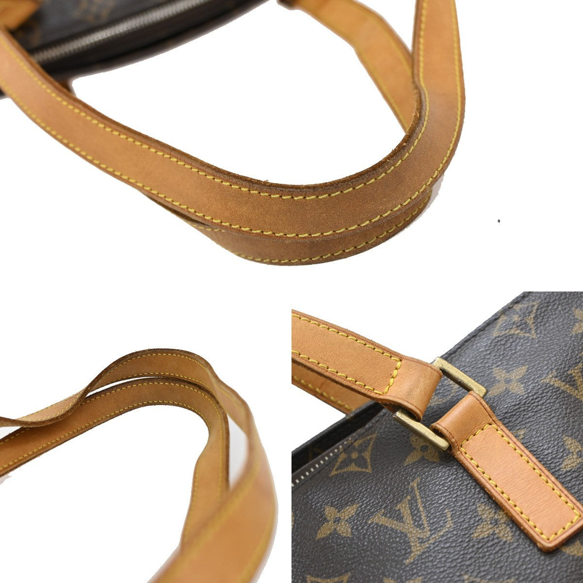 LOUIS VUITTON Cabas Mezzo Shoulder Bag Monogram Leather Brown M51151 82KB425