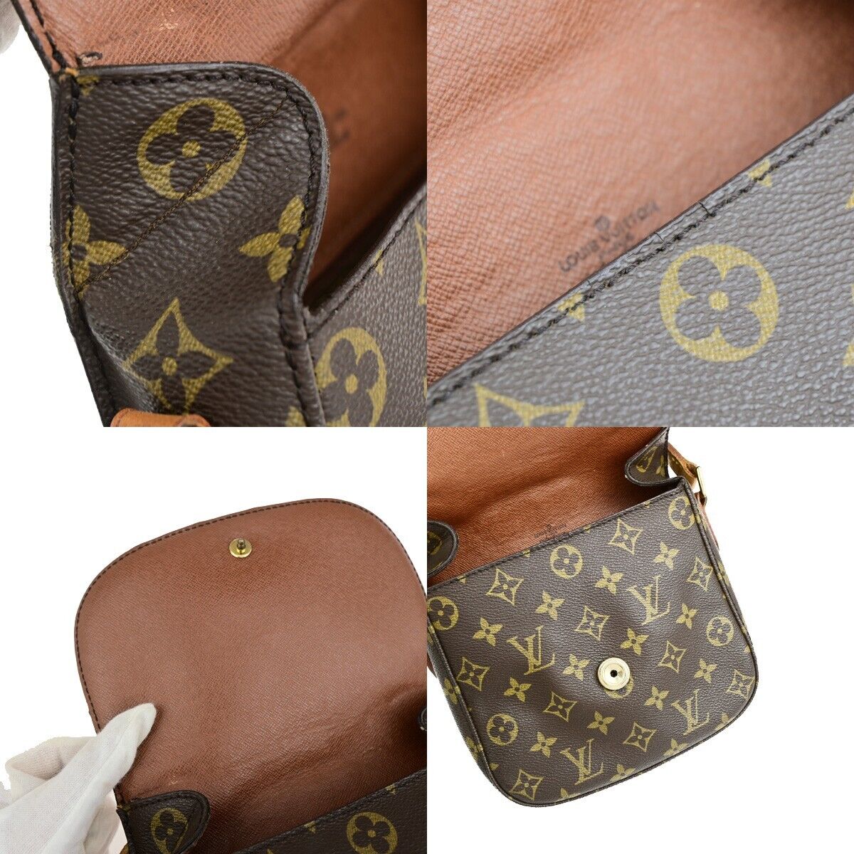 LOUIS VUITTON Saint Cloud MM Shoulder Bag Monogram Leather Brown M51243 36EC902