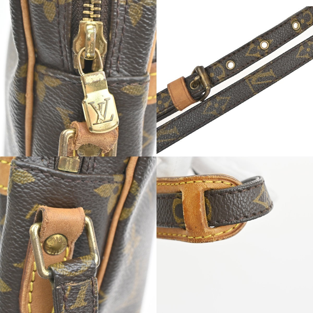 LOUIS VUITTON Danube Shoulder Bag Monogram Leather Brown France M45266 30KC812