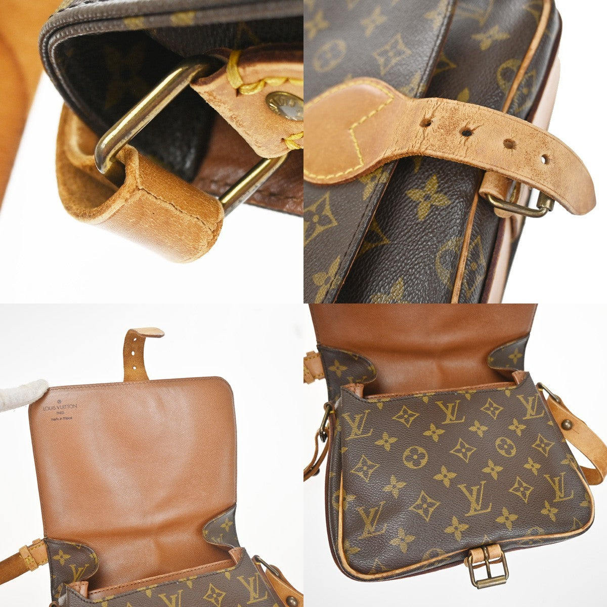 LOUIS VUITTON Cartouchiere MM Shoulder Bag Monogram Leather Brown M51253 32YH991