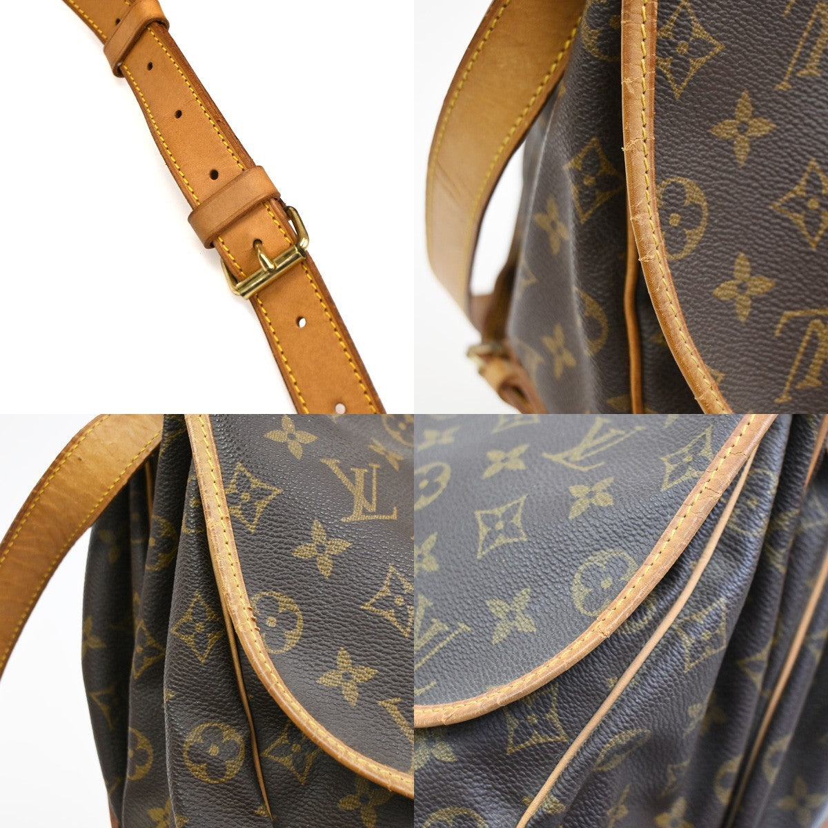 LOUIS VUITTON Saumur 35 Shoulder Bag Monogram Leather BN France M42254 82CA954
