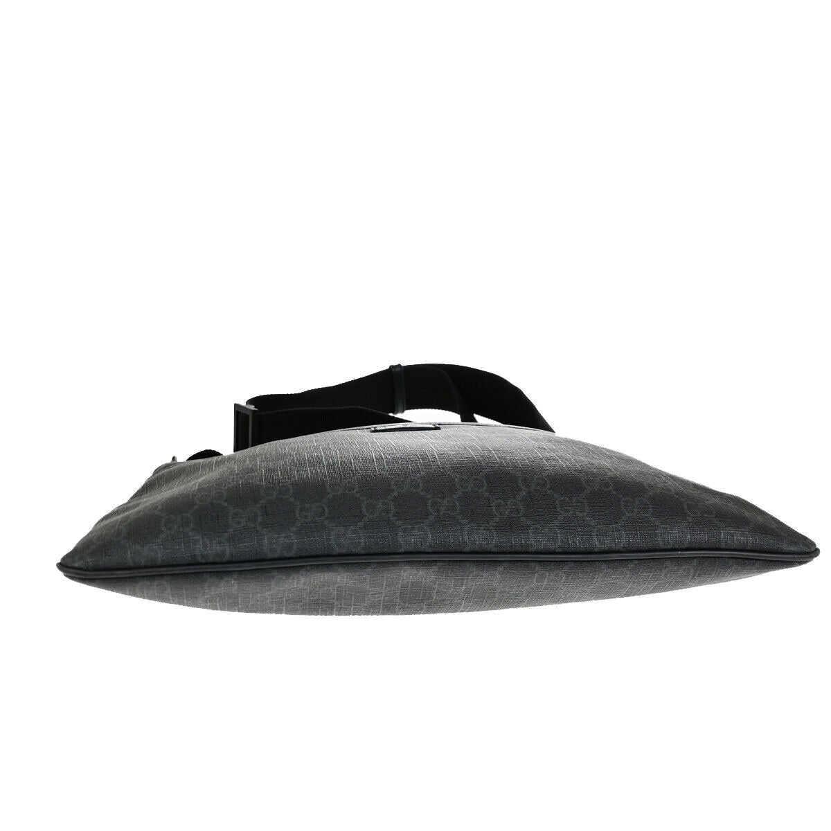 GUCCI Logo GG Pattern Crossbody Shoulder Bag PVC Leather Black Italy 10RK725