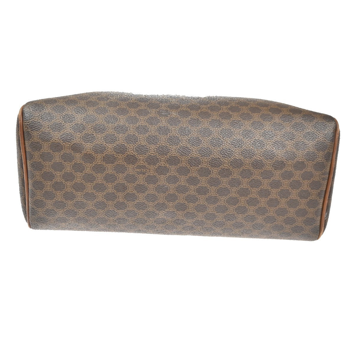 CELINE Logo Macadam Pattern Travel Hand Bag PVC Leather Brown GHW Italy 61TA552