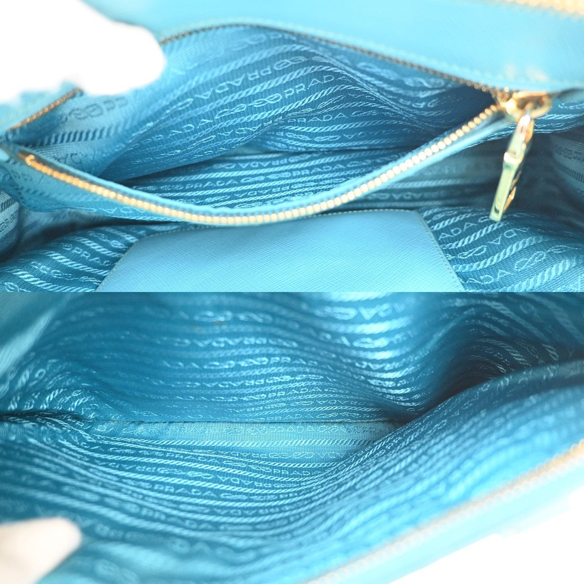 PRADA Galleria 2way Shoulder Hand Bag Saffiano Leather Blue Italy GHW 12KC931