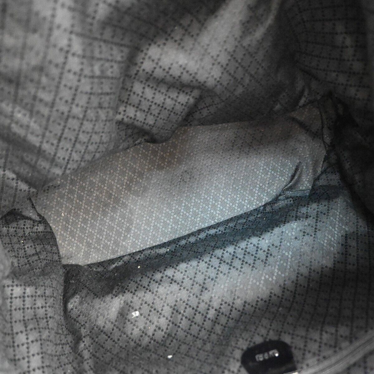 GUCCI Logo Bamboo Tote Hand Bag Nylon Leather Black Silver Italy 09YE231