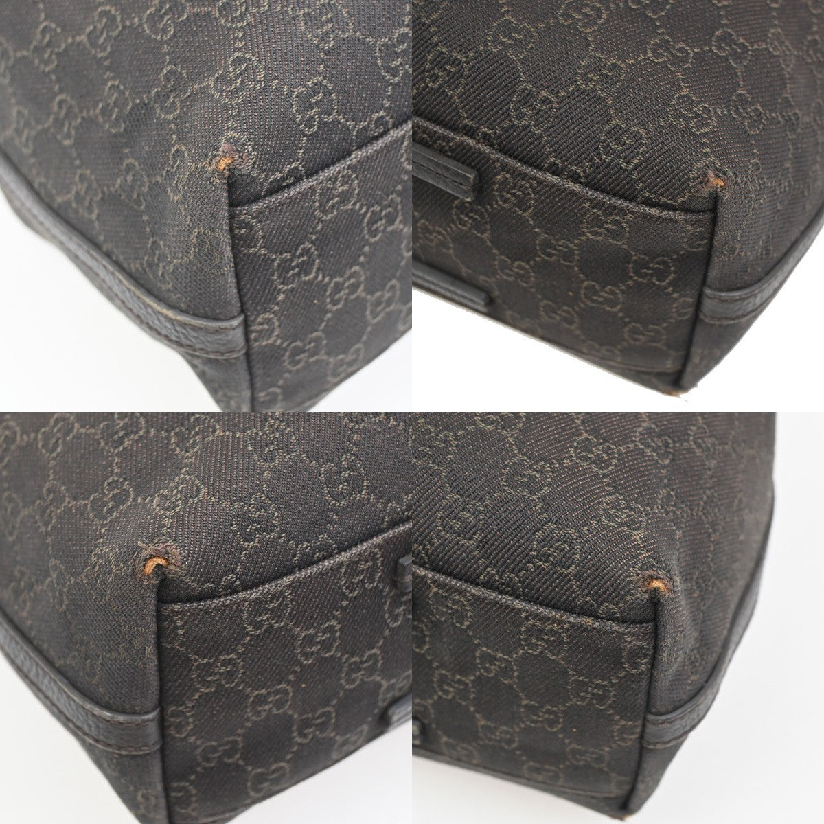 GUCCI GG Gifford Shoulder Tote Bag Canvas Leather Brown SHW Italy 02ZA178