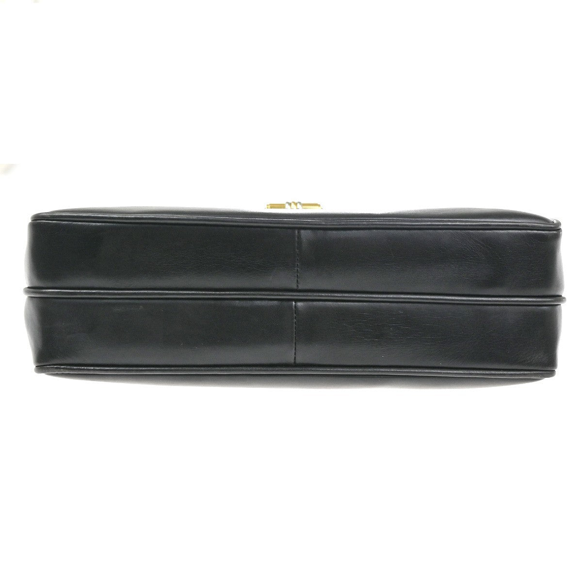 GUCCI Logo Top Handle Hand Bag Leather Black GHW Italy 62KC512