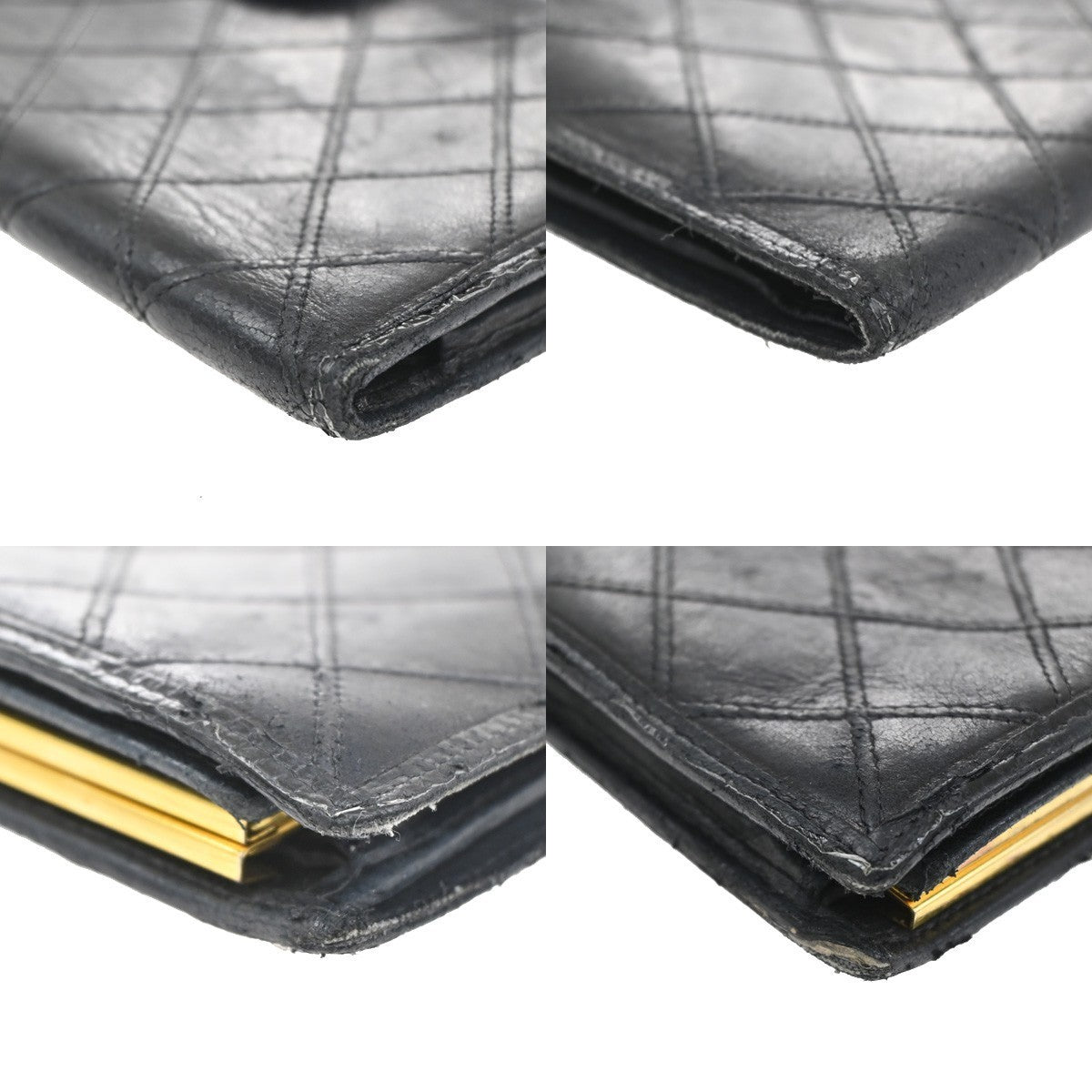 CHANEL CC Logo Bicolore Bifold Long Wallet Leather Black GHW France 66CA424