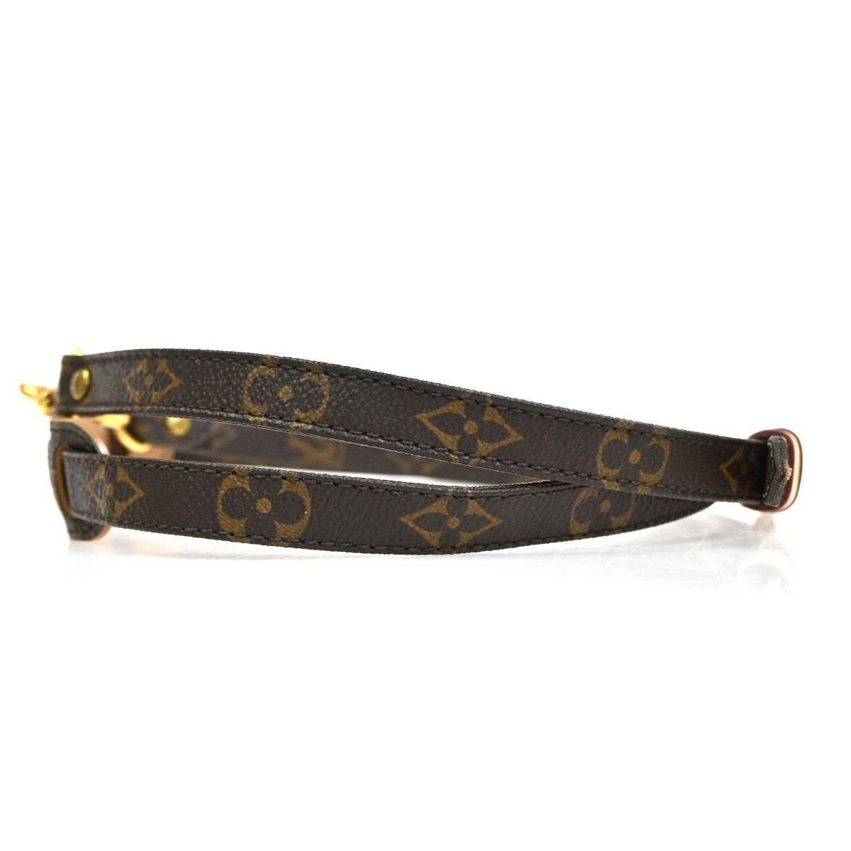 LOUIS VUITTON Shoulder Strap Monogram Leather Brown Gold Bag Accessory 60TA626