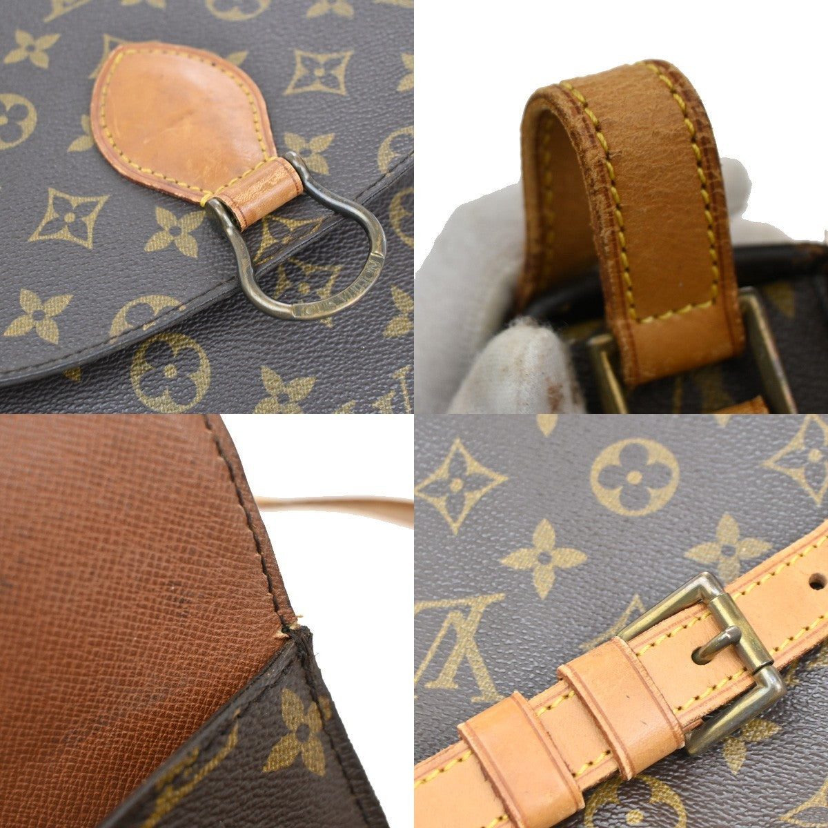 LOUIS VUITTON Saint Cloud GM Shoulder Bag Monogram Leather Brown M51242 39CA330