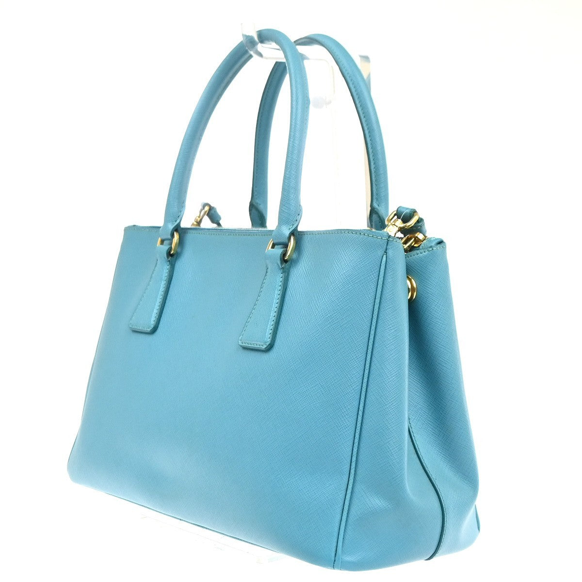 PRADA Galleria 2way Shoulder Hand Bag Saffiano Leather Blue Italy GHW 12KC931