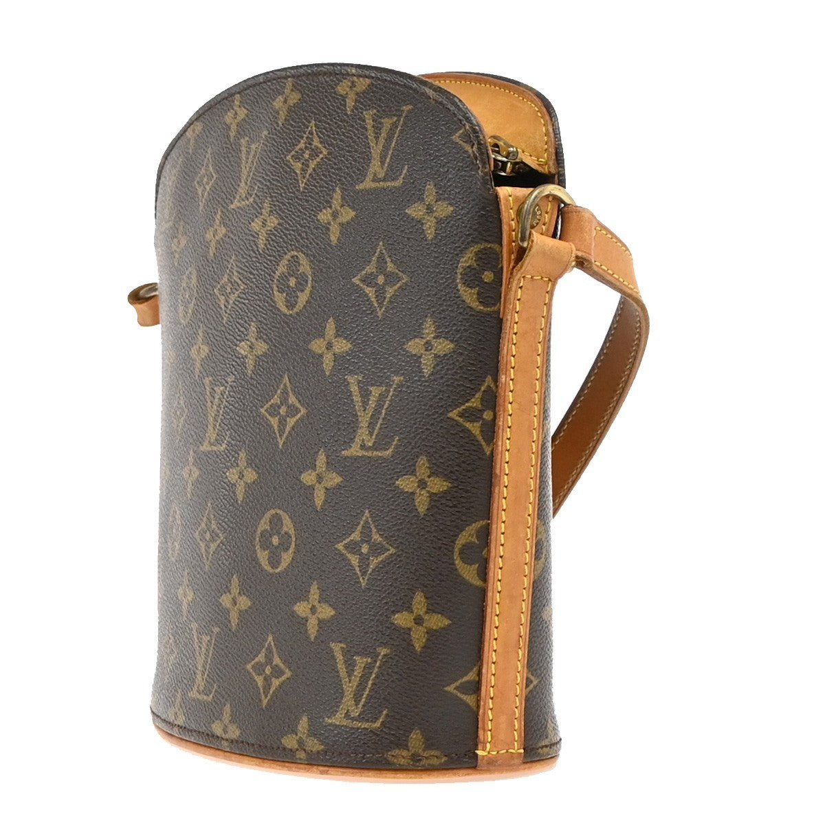 LOUIS VUITTON Logo Drouot Shoulder Bag Monogram Leather Brown M51290 79PA009