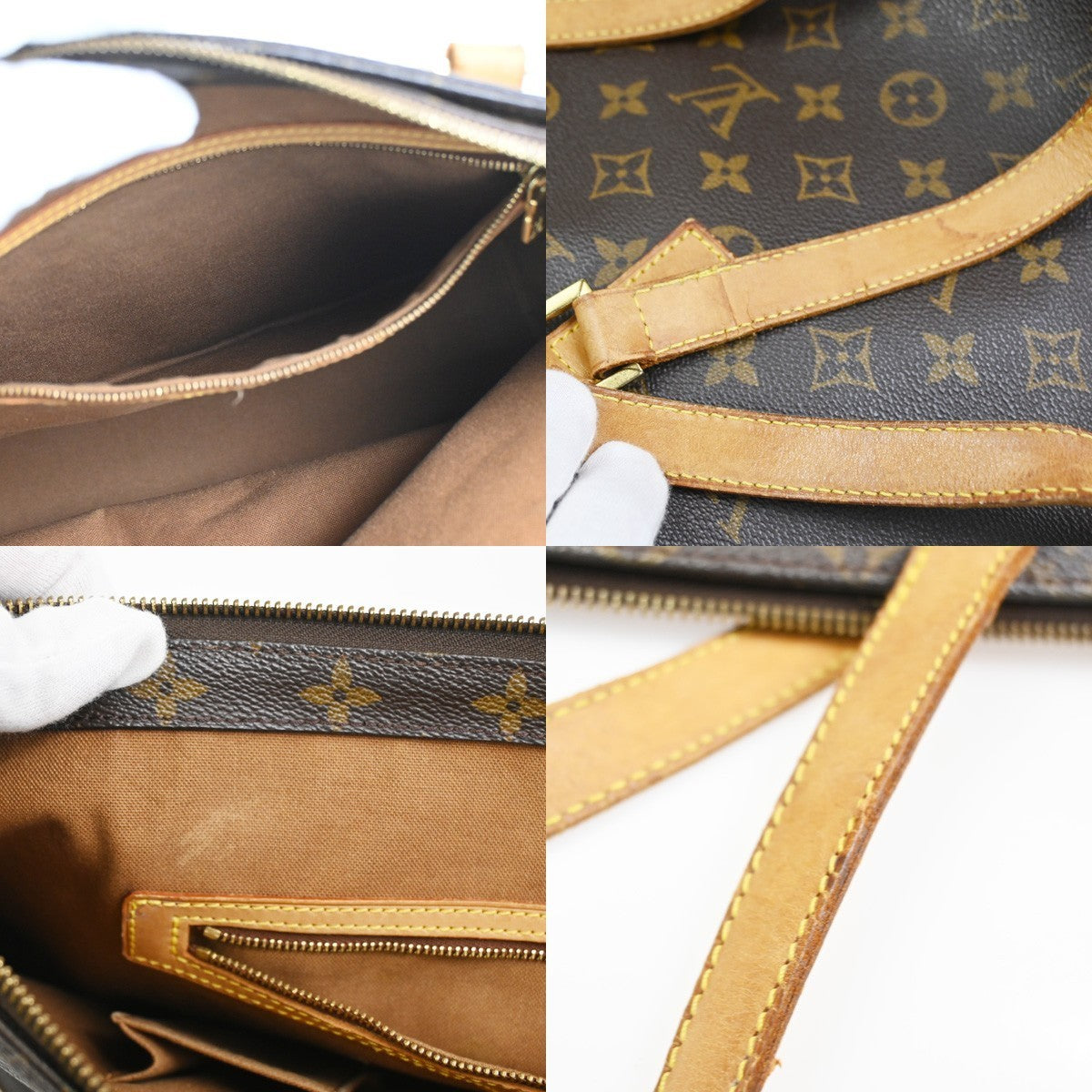 LOUIS VUITTON Cabas Mezzo Shoulder Bag Monogram Leather Brown M51151 89SA076