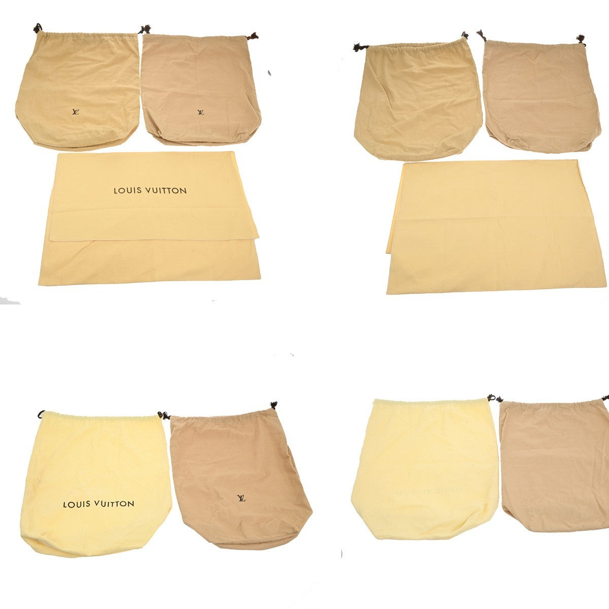 LOUIS VUITTON Logo 30 Set Drawstring Dust Bag Canvas Cotton Beige Brown 62MA431