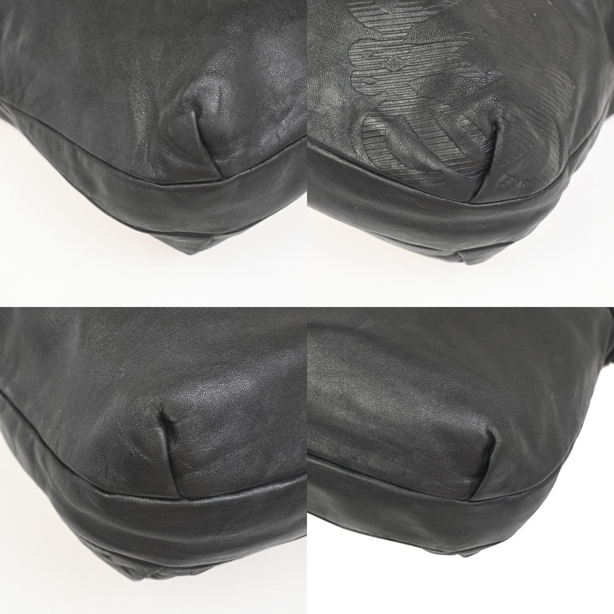 LOEWE LOGO Anagram Shoulder Hand Bag Nappa Leather Canvas Black GHW 60ZA277