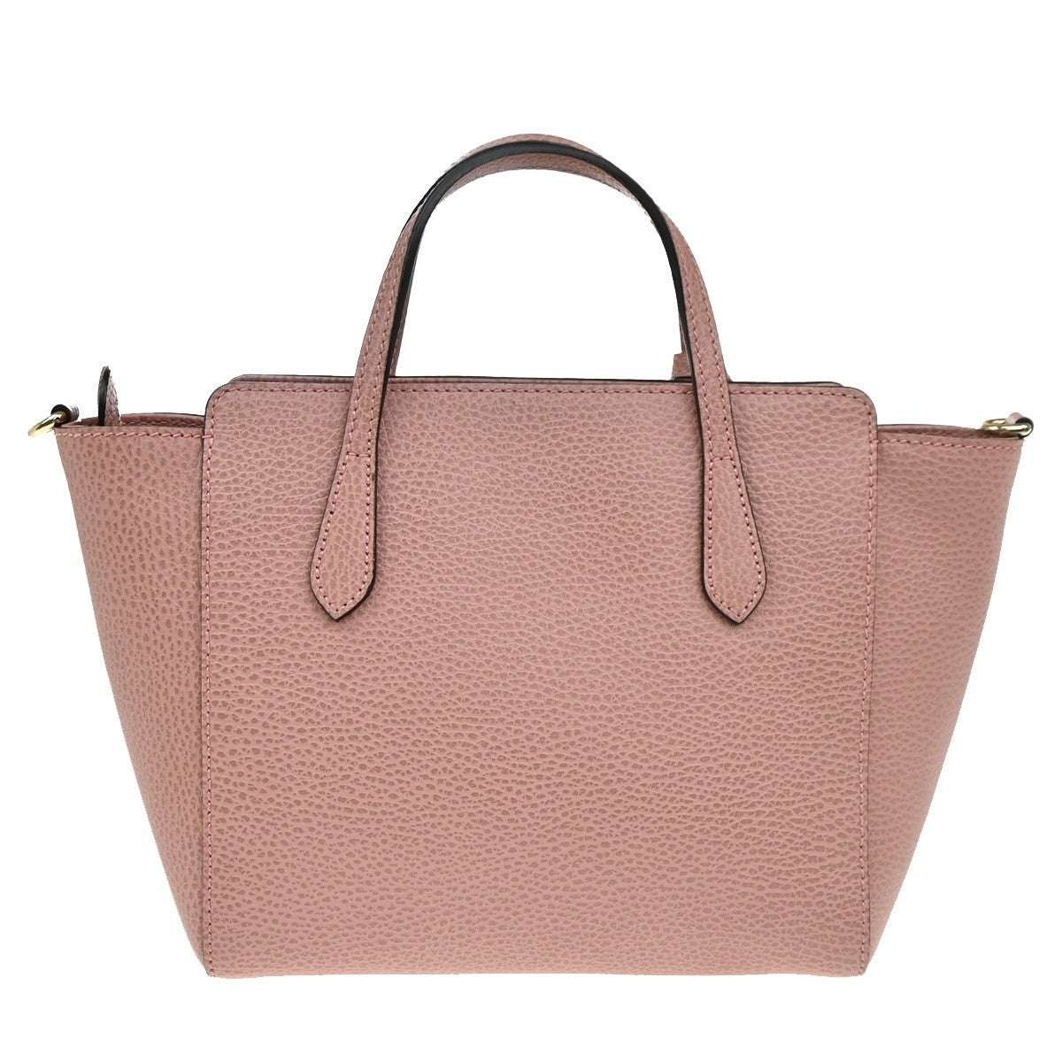 GUCCI Logo Swing Hand Bag Leather Pink Made In Italy 79KP326