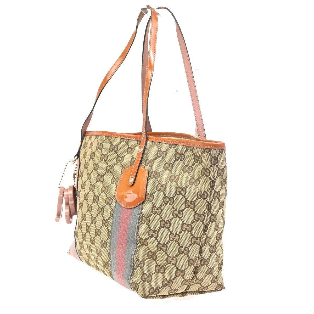 GUCCI GG Jolie Charms Shoulder Tote Bag Canvas Patent Leather BN Italy 04ZA323