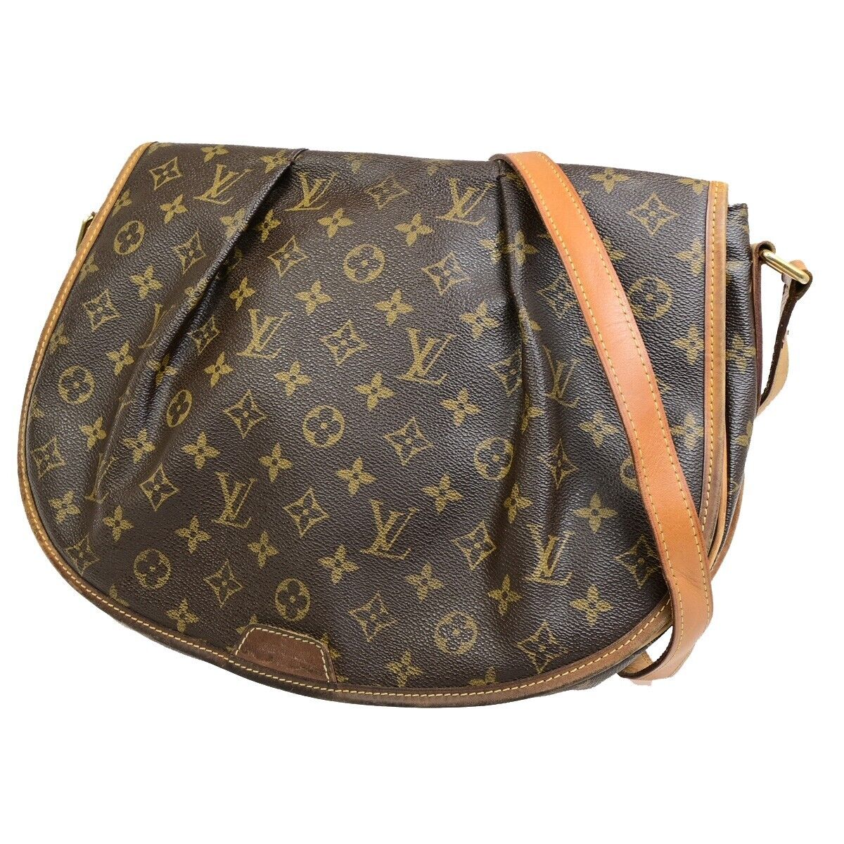 LOUIS VUITTON Menilmontant MM Shoulder Bag Monogram Leather BN M40473 31FB346