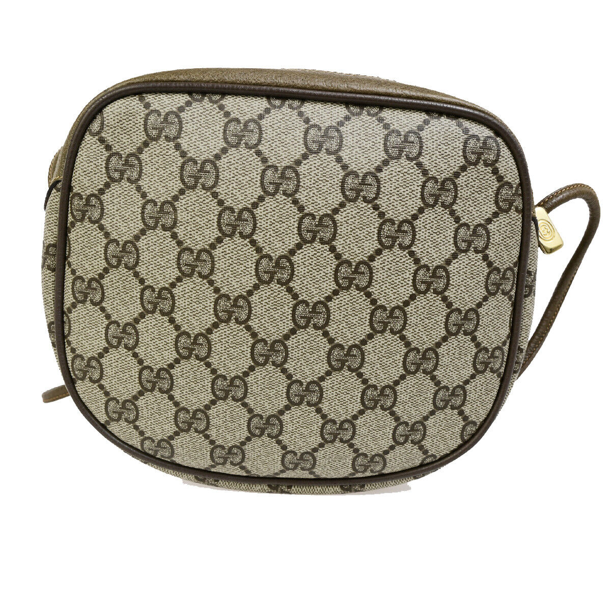 GUCCI Logo GG Pattern Mini Shoulder Bag PVC Leather Brown Italy 63YG493
