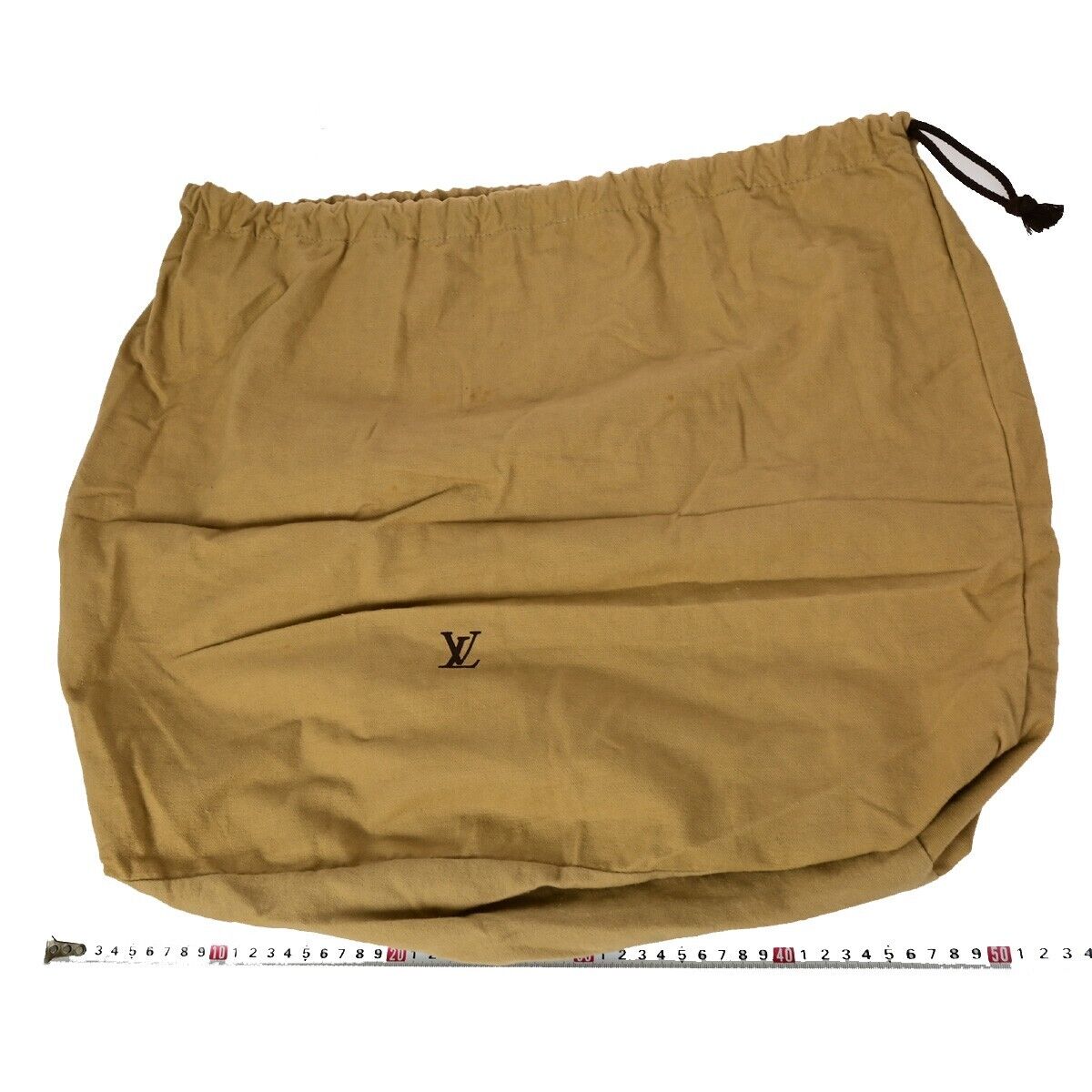 LOUIS VUITTON Logo 10 Set Dust Bag Drawstring Canvas Cotton Beige Brown 09FA766