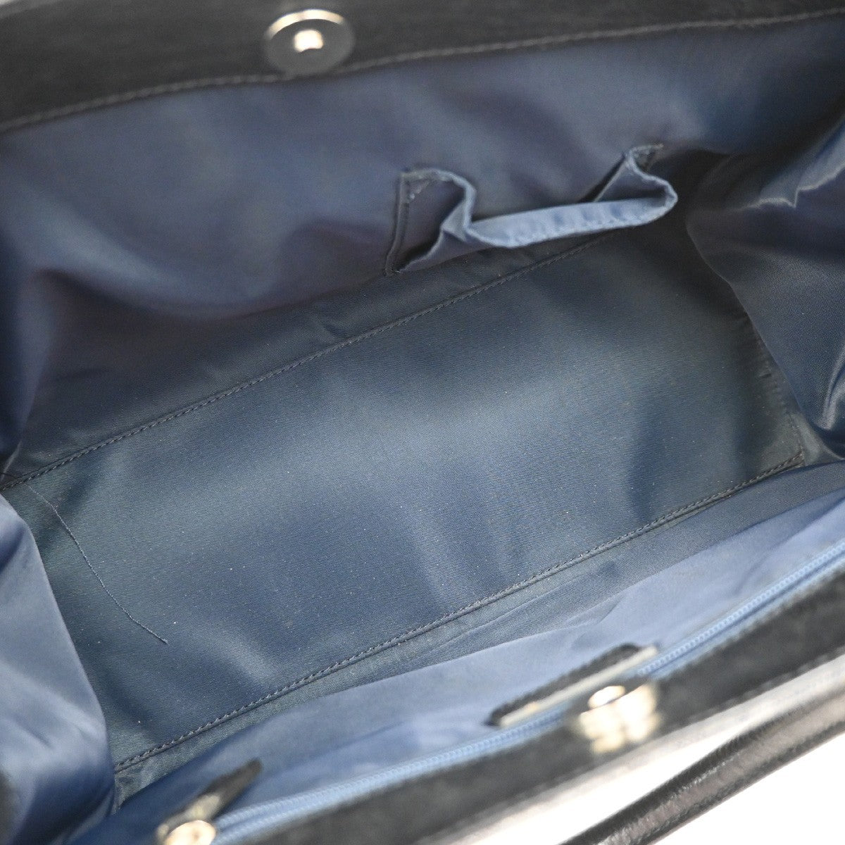 CHRISTIAN DIOR CD Logo Flight Line Trotter Hand Bag Denim Leather Blue 27YJ001