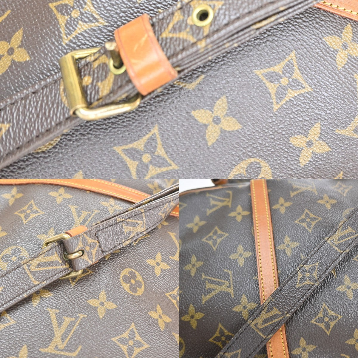 LOUIS VUITTON Logo Danube MM Shoulder Bag Monogram Leather Brown M45264 32CA866