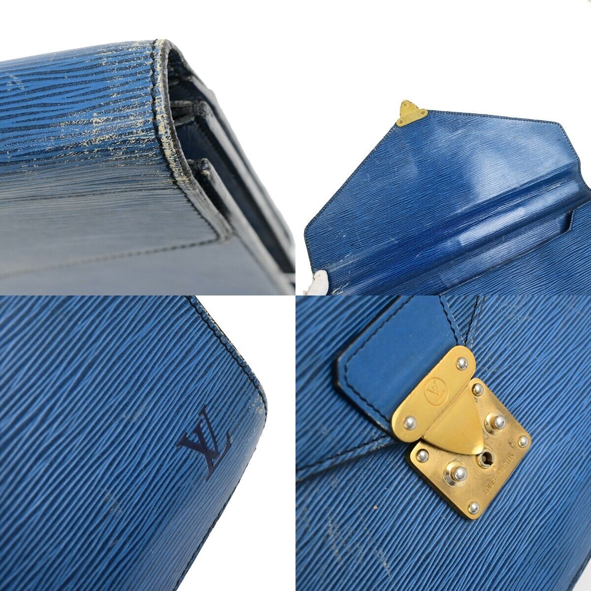 LOUIS VUITTON Serviette Conseiller Hand Bag Epi Leather Blue M54425 05FB317