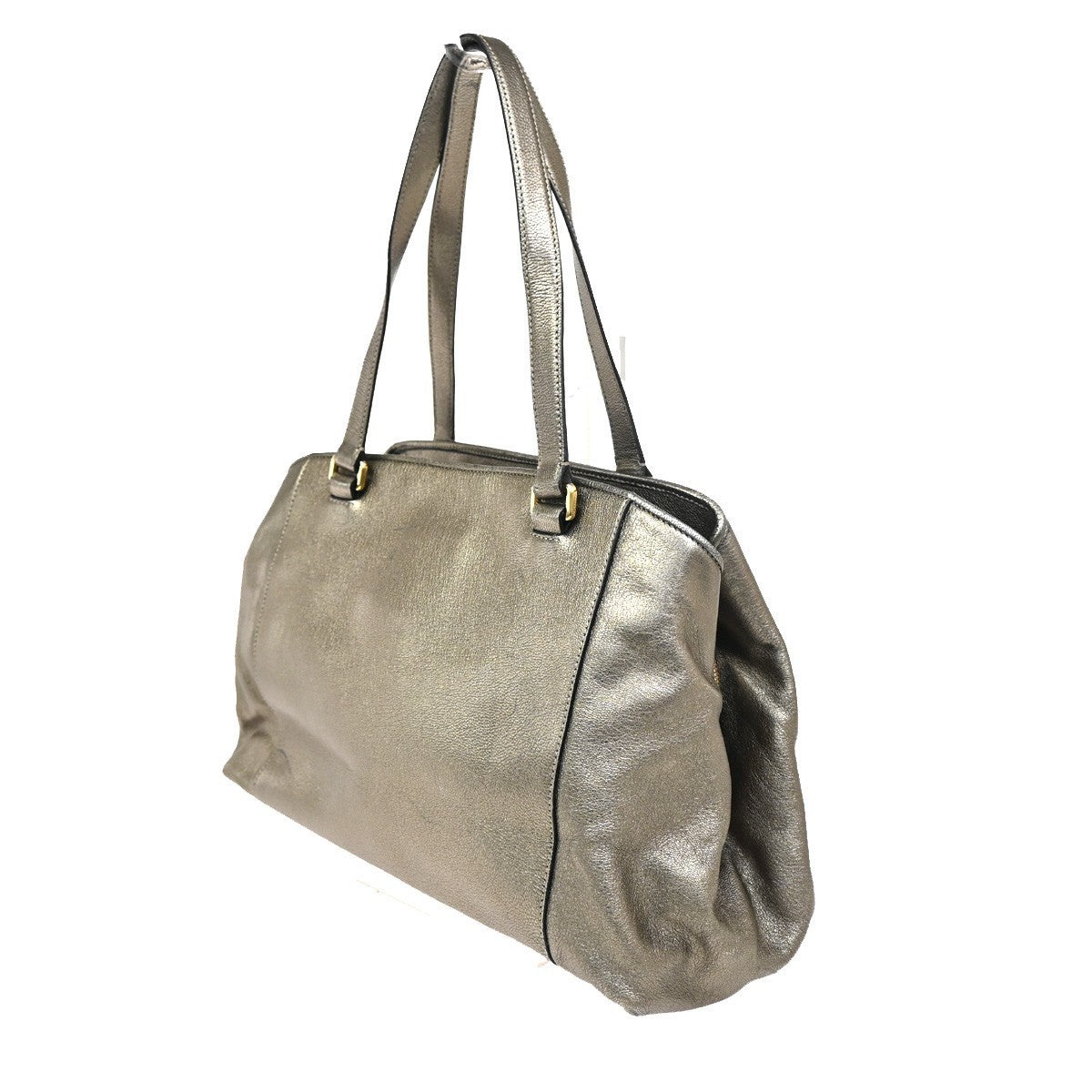 LOEWE Anagram Shoulder Bag Leather Metallic Gold GHW Spain 70KC465