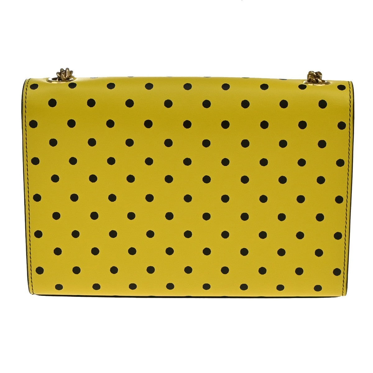 SAINT LAURENT YSL 2Way Dot Chain Shoulder Clutch Bag Yellow Black GHW 45RF959