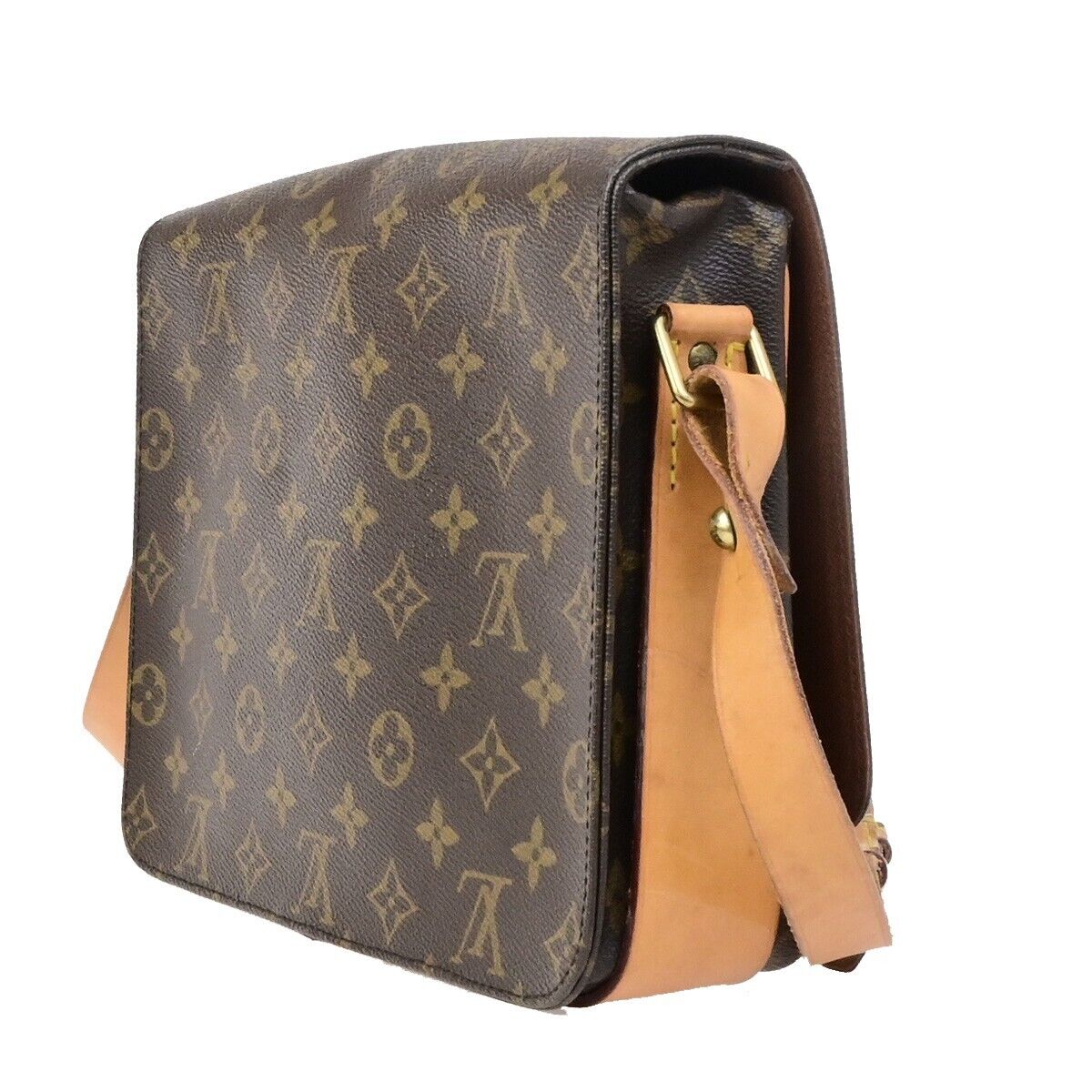 LOUIS VUITTON Cartouchiere GM Shoulder Bag Monogram Leather Brown M51252 73ED379