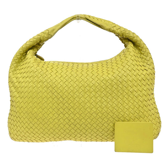 BOTTEGA VENETA Logo Intrecciato Shoulder Hand Bag Leather Yellow Italy 54MA142