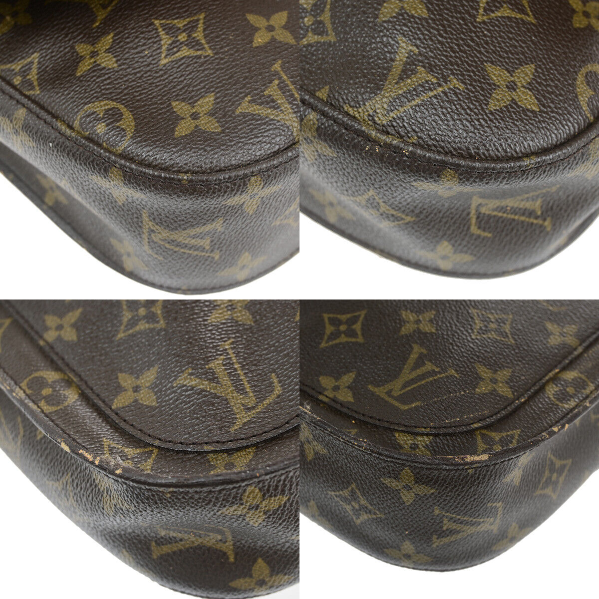 LOUIS VUITTON Saint Cloud GM Shoulder Bag Monogram Leather Brown M51242 65YF359