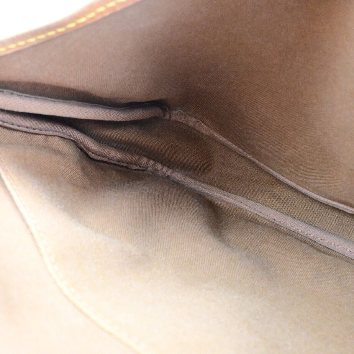 LOUIS VUITTON Logo Saumur 30 Shoulder Bag Monogram Leather Brown M42256 76EB400