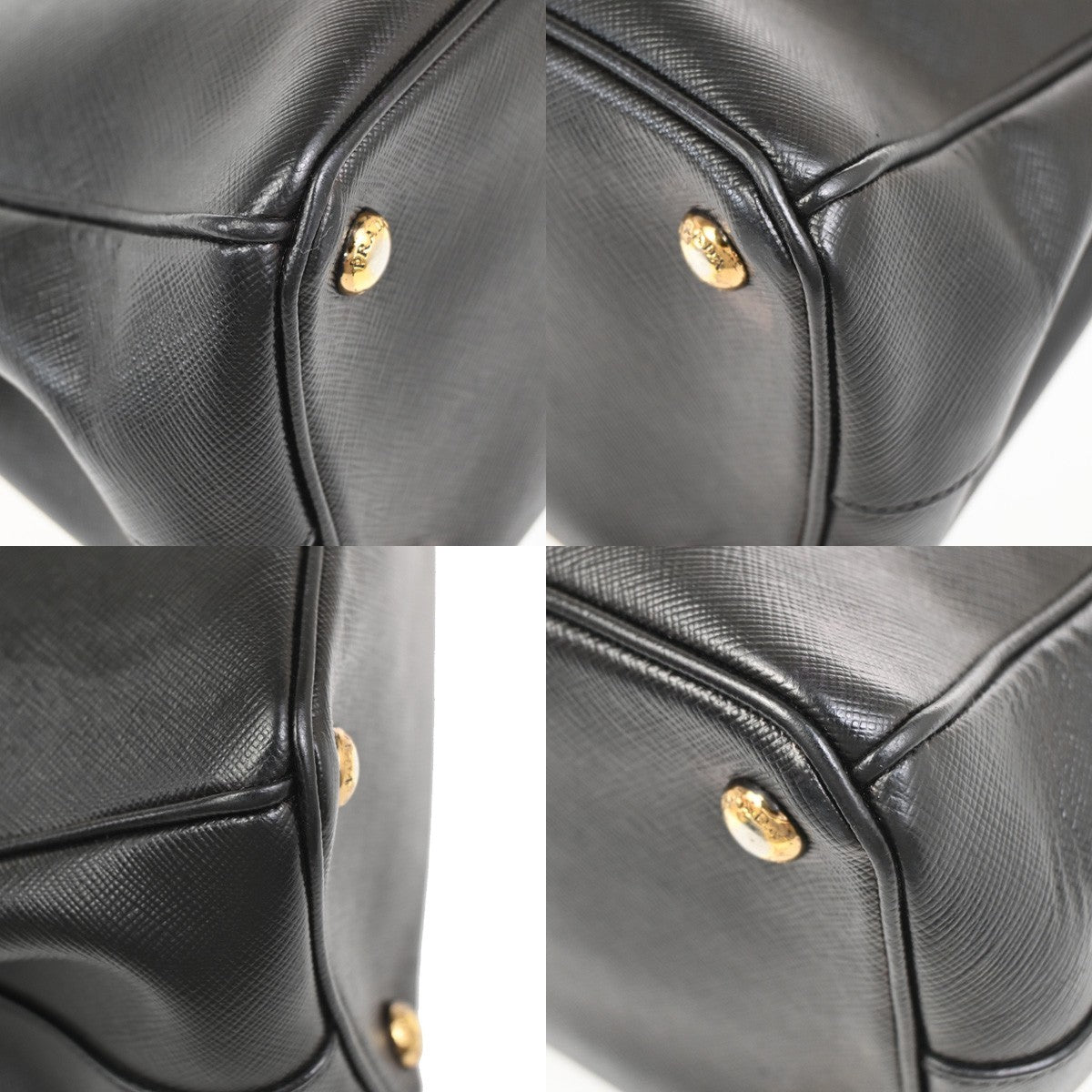 PRADA Logo Galleria Shoulder  Hand Bag Saffiano Leather Black GHW Italy 72YJ039