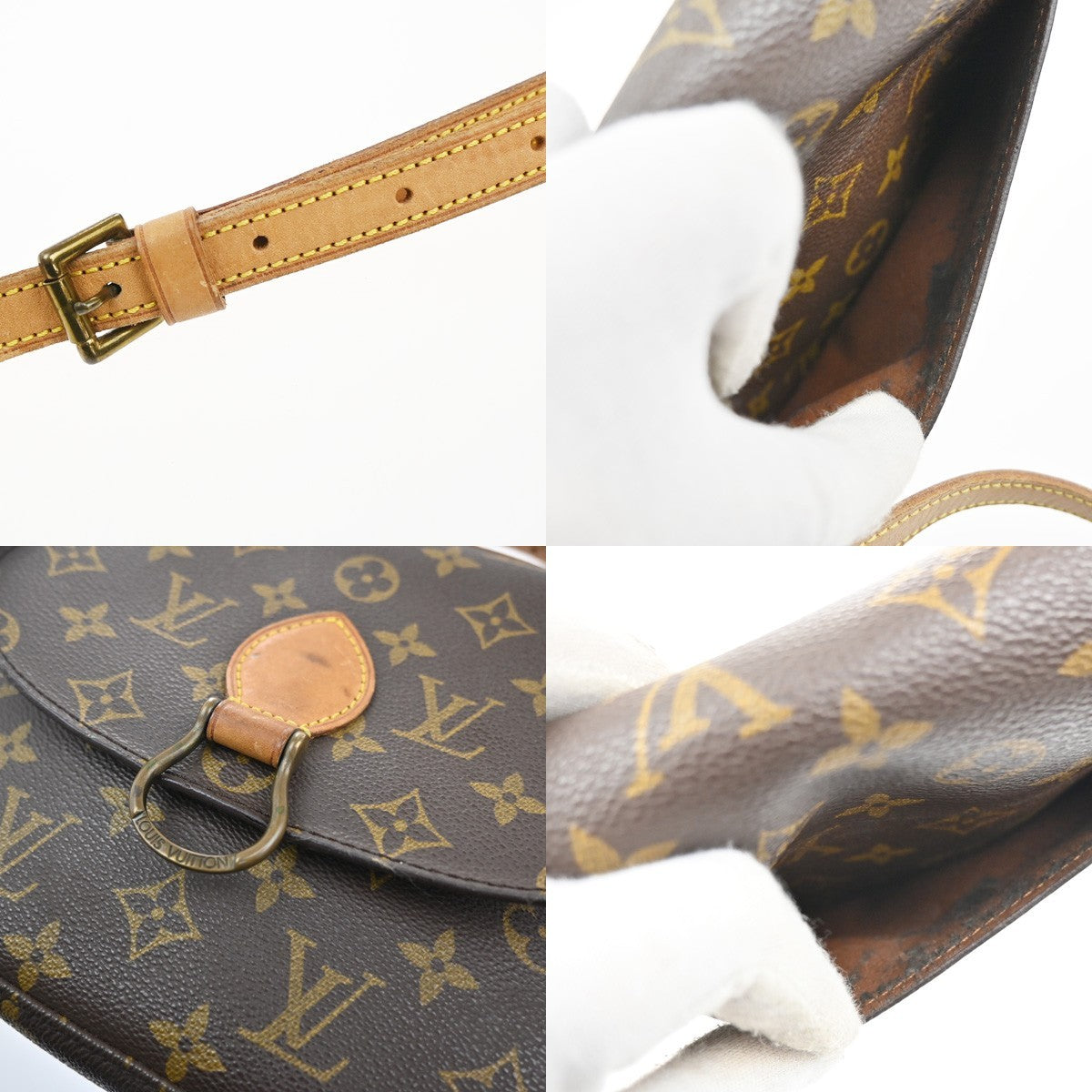 LOUIS VUITTON Saint Cloud MM Shoulder Bag Monogram Leather Brown M51243 81CA682