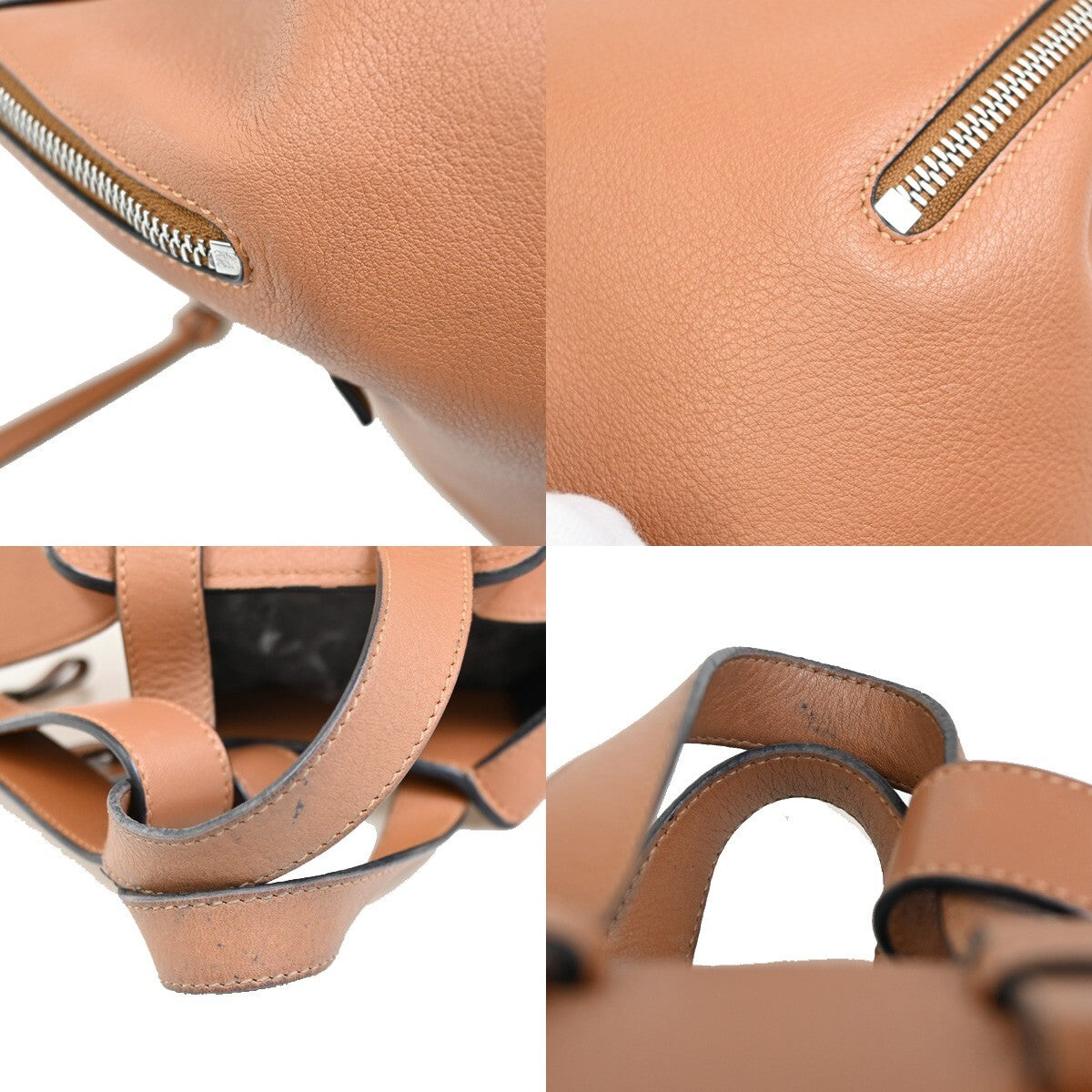 LOEWE Logo Hammock Small 2Way Shoulder Hand Bag Leather Brown GHW Spain 683RF278
