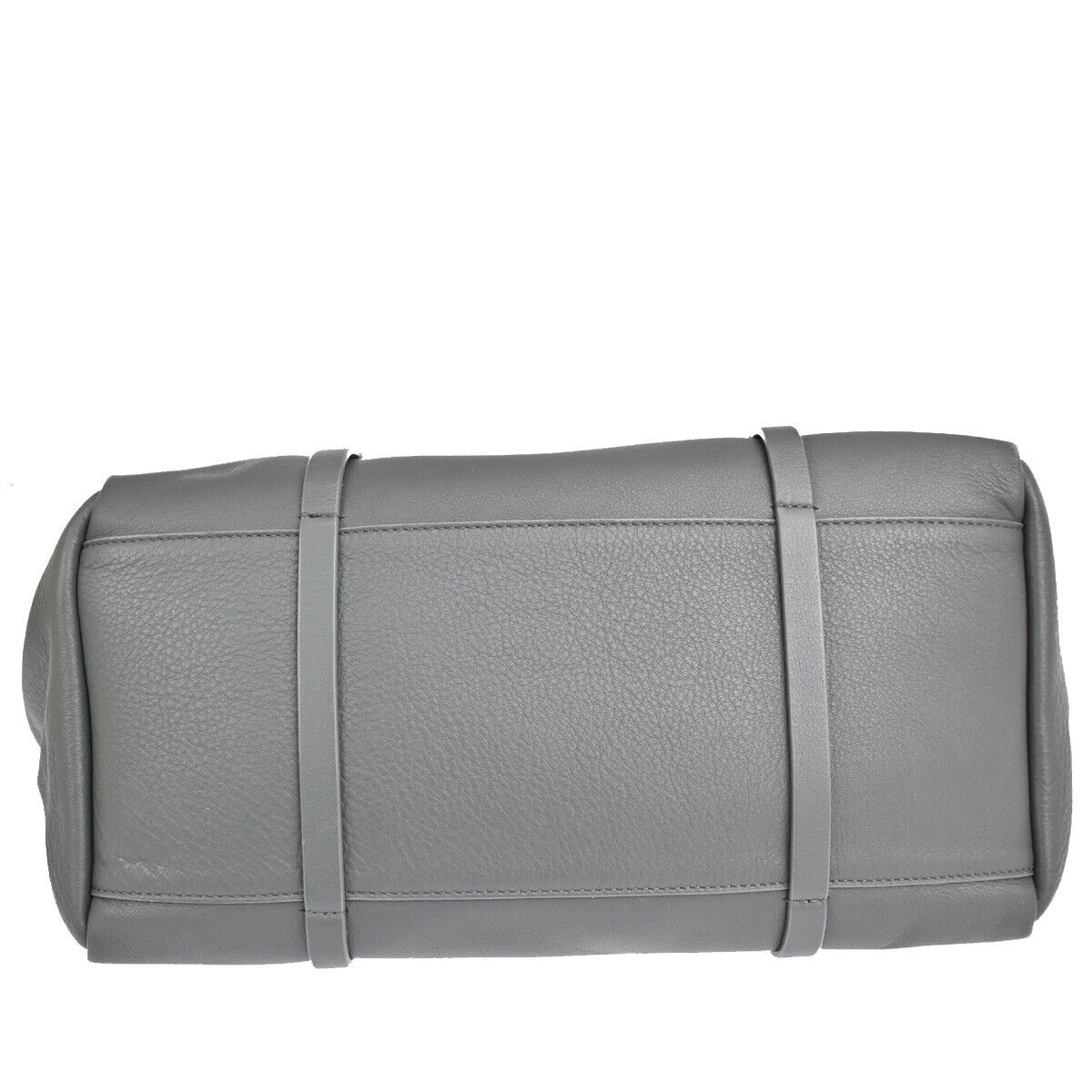 BALENCIAGA Logo Tote Bag Shoulder Bag Leather Gray White Italy 34SH327