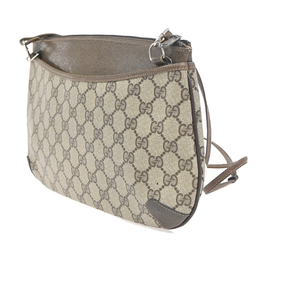 GUCCI Sherry GG Pattern Shoulder Bag PVC Leather Brown GHW Italy 61ZA324
