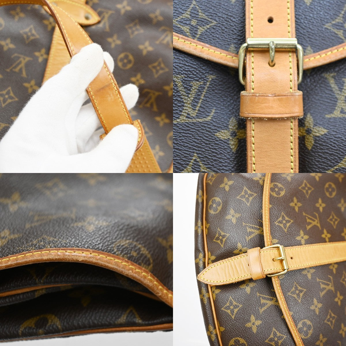 LOUIS VUITTON Saumur 35 Shoulder Bag Monogram Leather BN France M42254 72SA087