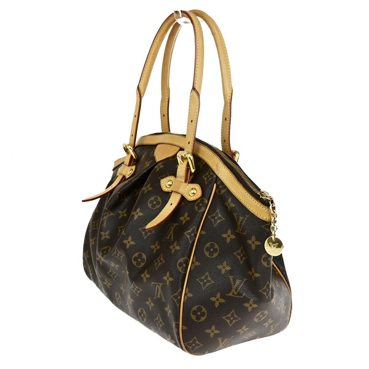 LOUIS VUITTON LV Tivoli GM Shoulder Bag Monogram Leather Brown M40144 52ED109