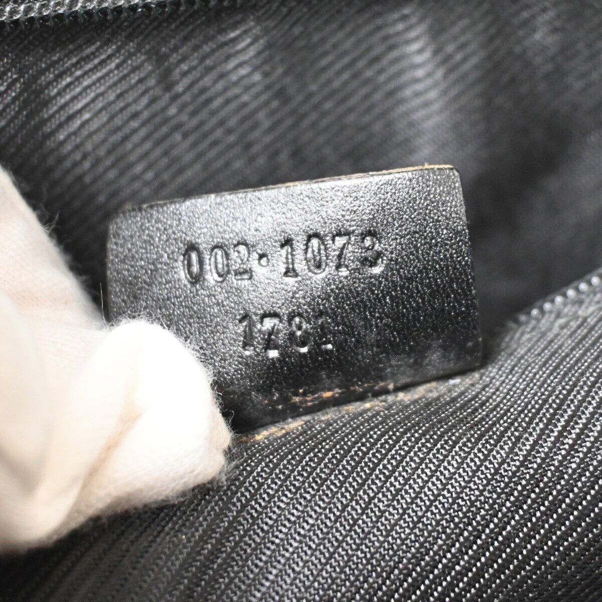 GUCCI GG Pattern Jackie Shoulder Tote Bag Canvas Leather Black Silver 60FA442