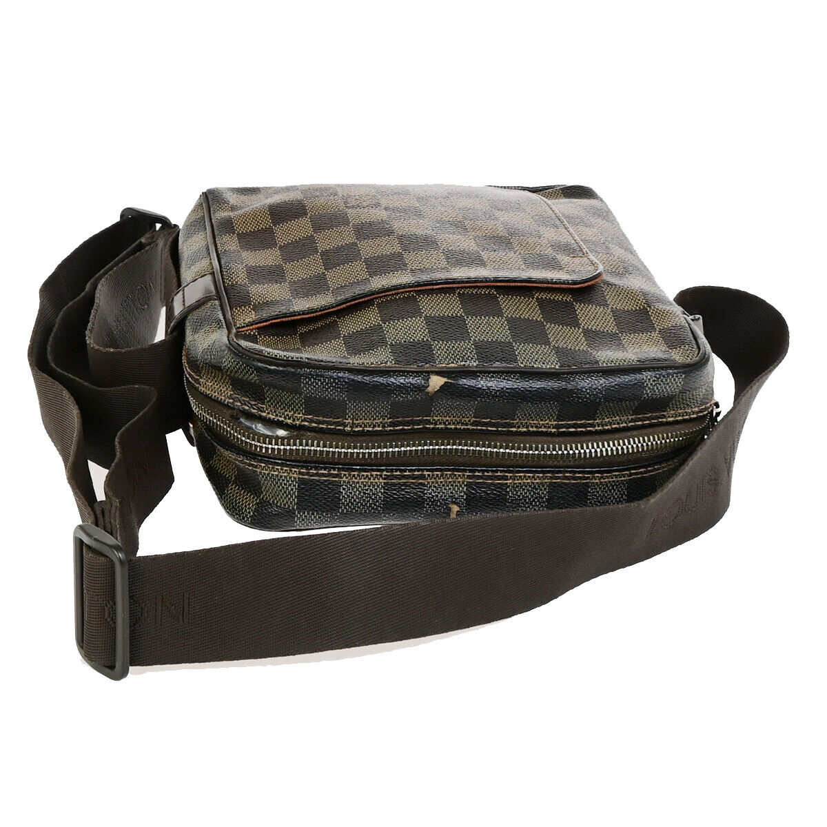 LOUIS VUITTON Olav PM Shoulder Bag Damier Ebene Leather Brown N41442 69YG638