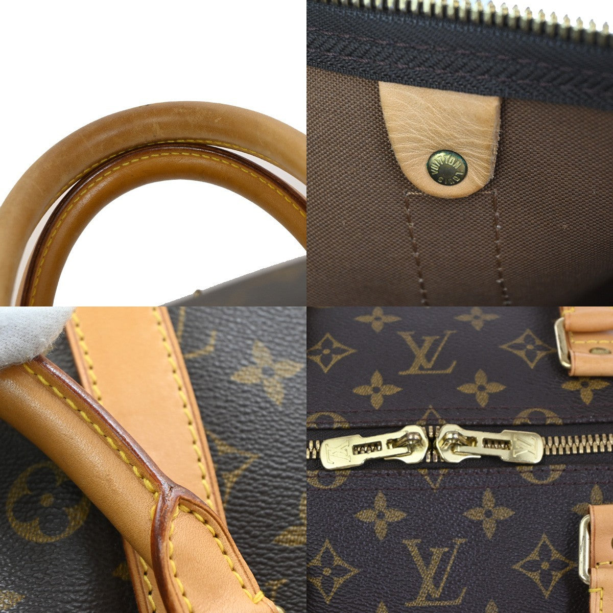 LOUIS VUITTON Keepall 55 Travel Hand Bag Monogram Leather Brown M41424 59PA048