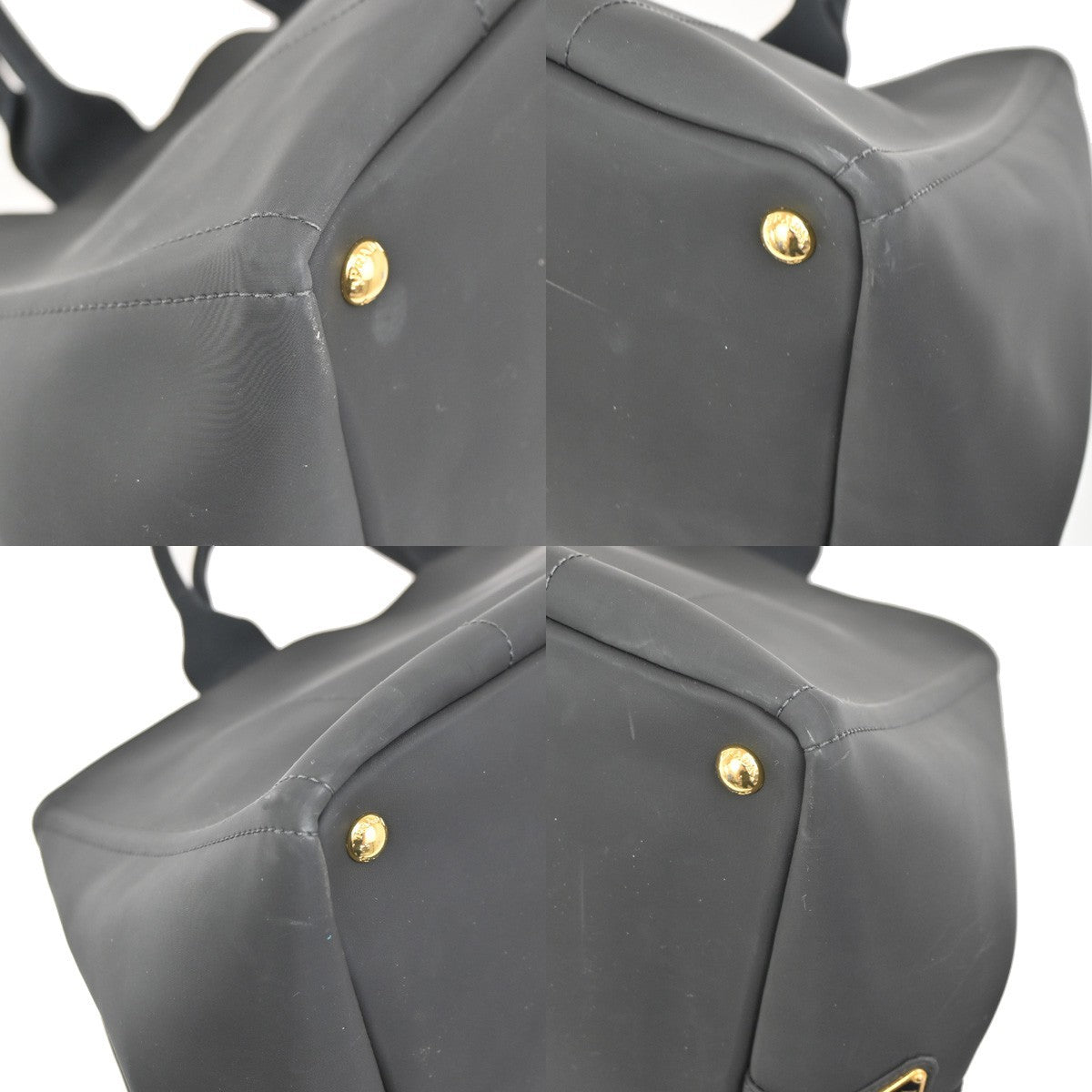 PRADA Logo Canapa Shoulder Tote Bag Tessuto PVC Leather Black GHW 88KB764