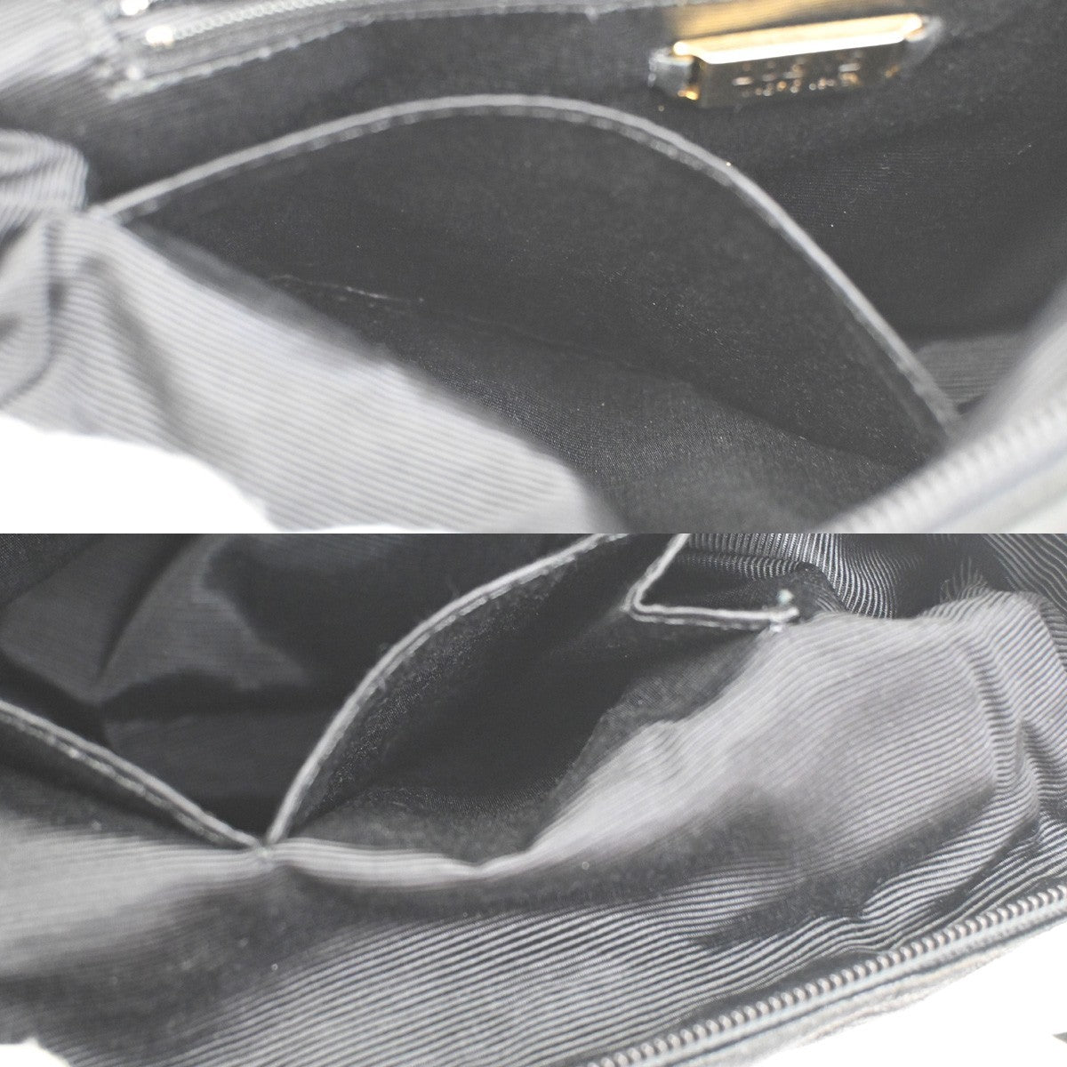 LOEWE LOGO Anagram Shoulder Hand Bag Nappa Leather Canvas Black GHW 60ZA277