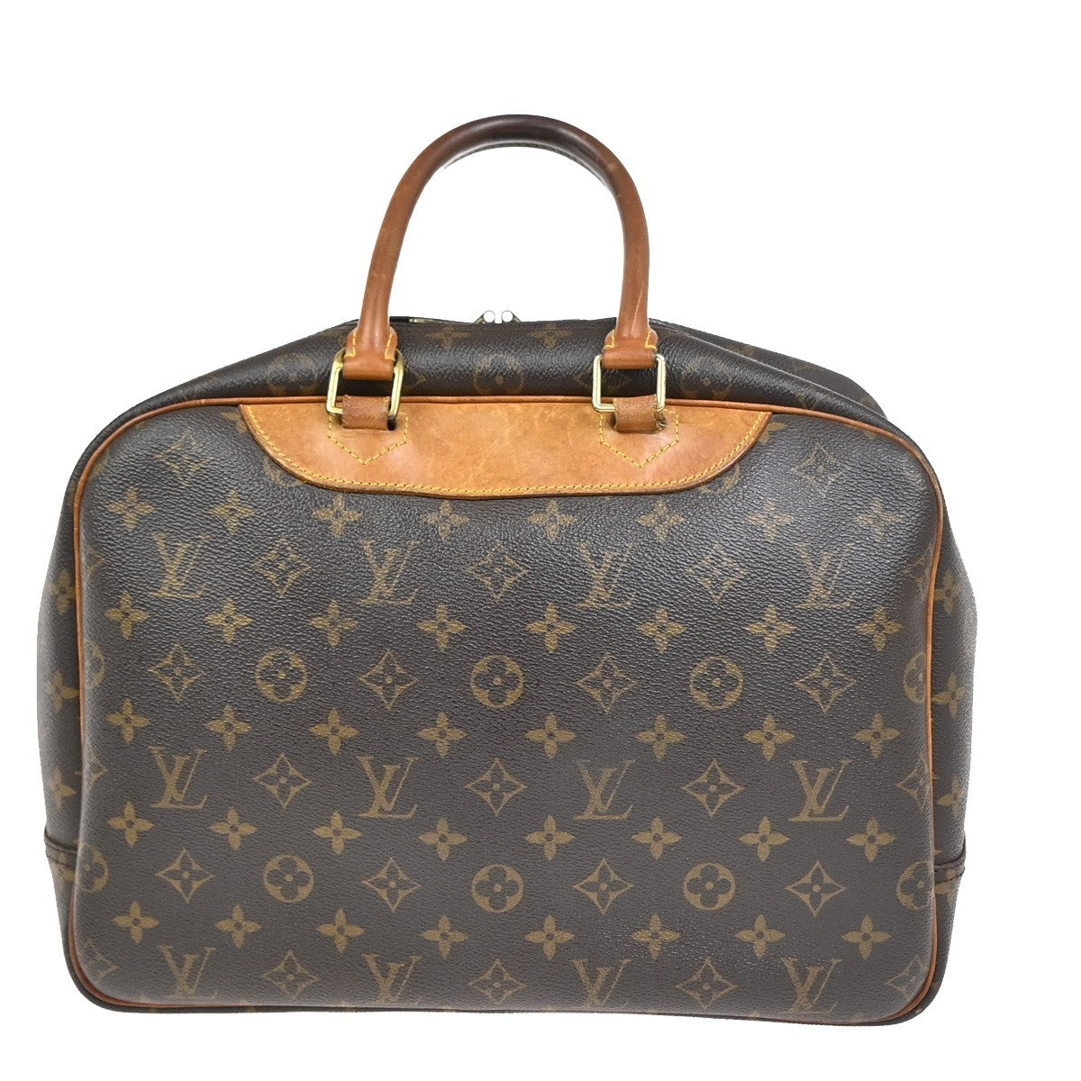 LOUIS VUITTON LV Logo Deauville Hand Bag Monogram Leather Brown M47270 31YH872
