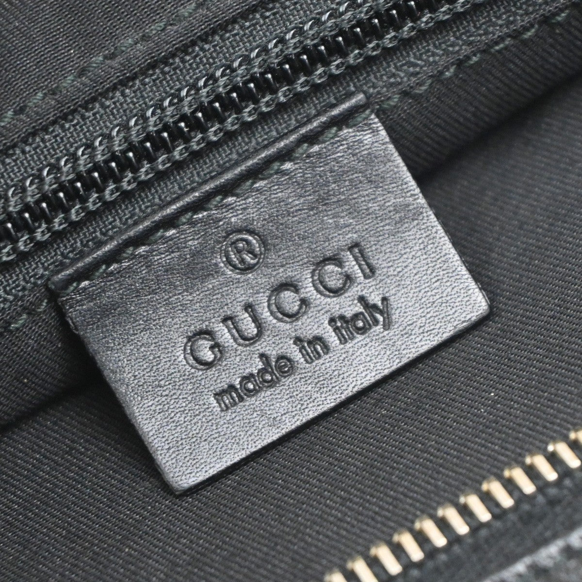 GUCCI Logo Diamante Crossbody Shoulder Bag PVC Leather Black GHW Italy 34KP438