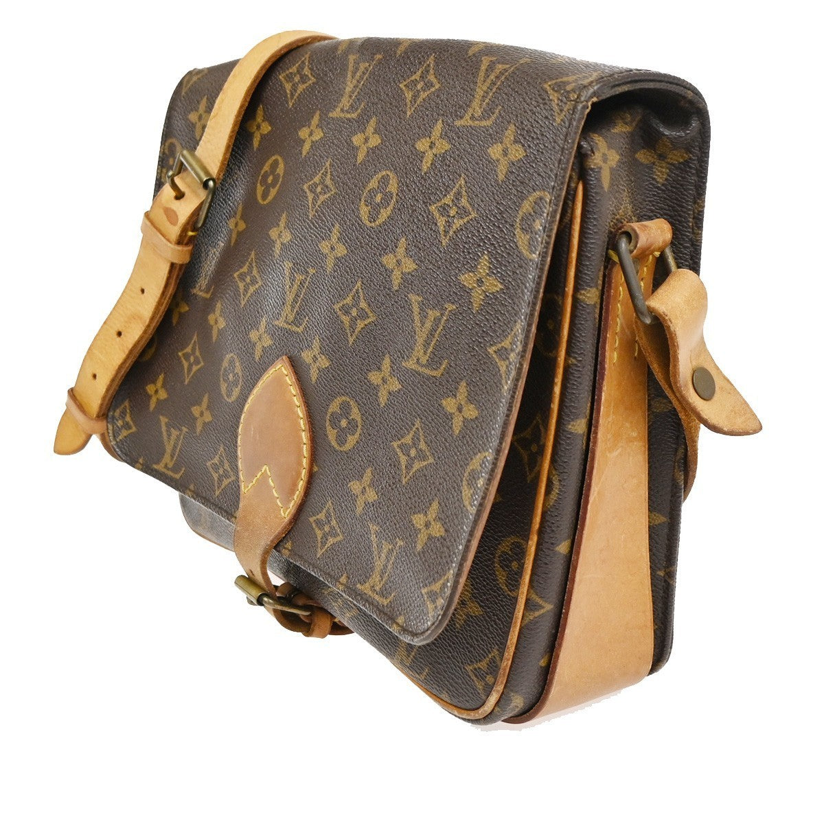 LOUIS VUITTON Cartouchiere GM Shoulder Bag Monogram Leather Brown M51252 32CA686
