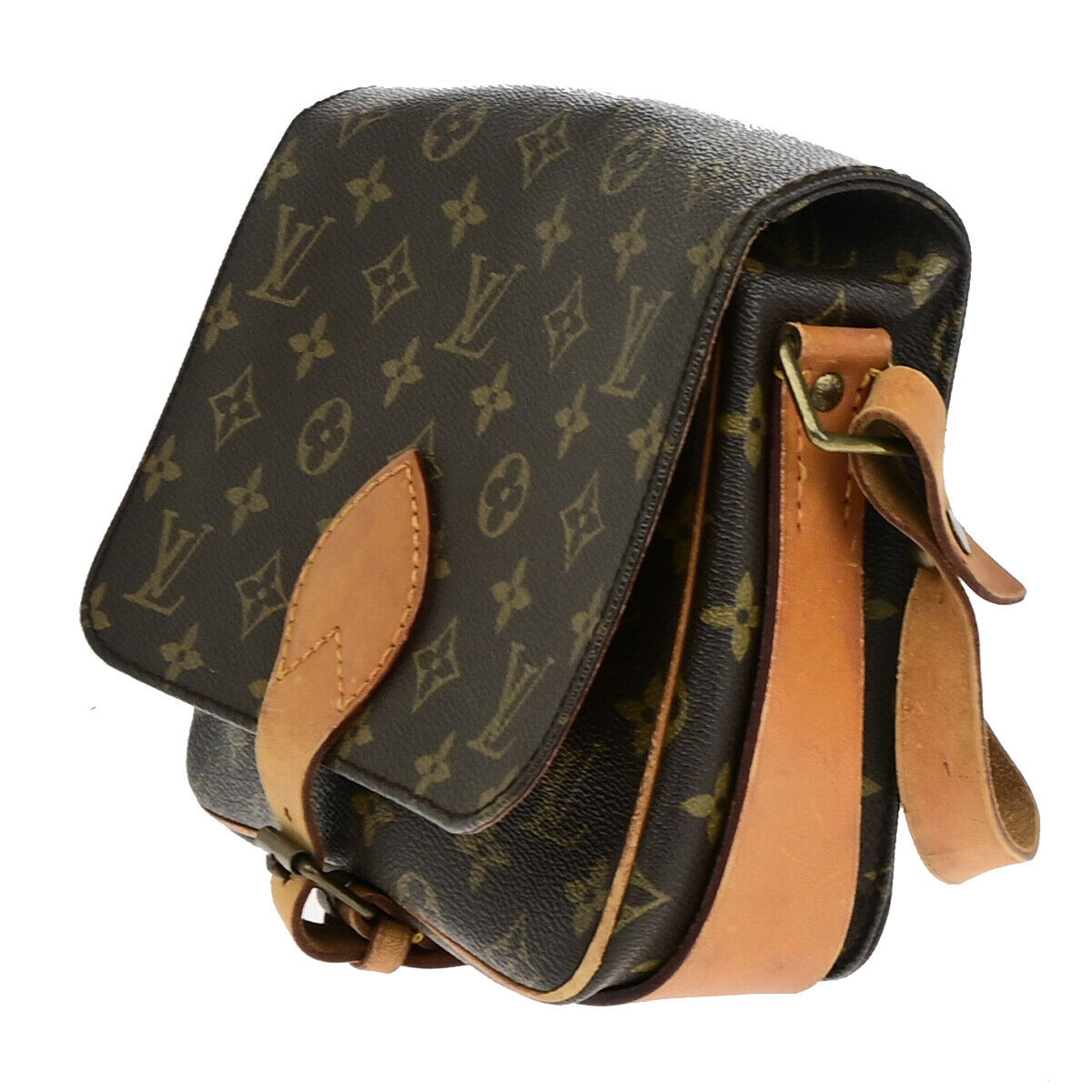LOUIS VUITTON Cartouchiere MM Shoulder Bag Monogram Leather Brown M51253 32YF045