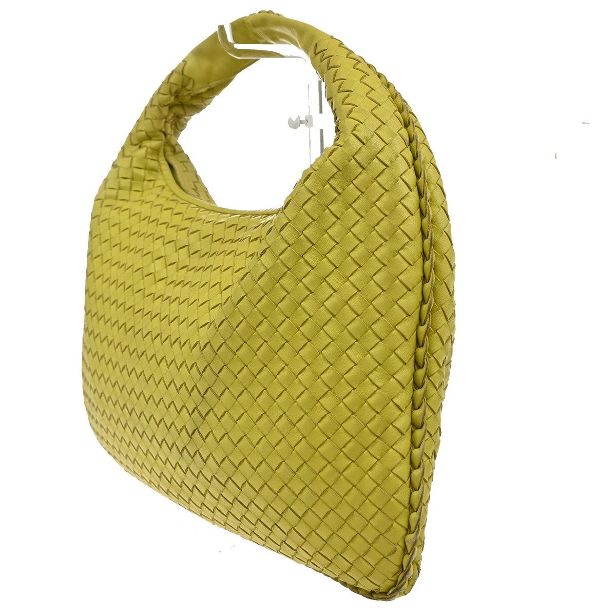 BOTTEGA VENETA Logo Intrecciato Shoulder Hand Bag Leather Yellow Italy 54MA142